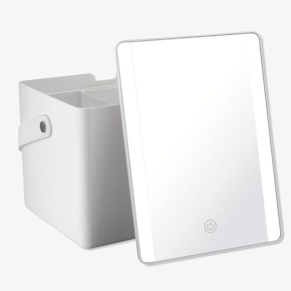 Conair LED-Lighted Storage Vanity Touchscreen Mirror- White - Picture 2 of 12